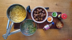 Pork meatball noodle soup