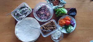 Jerk chicken wraps