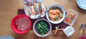 Sesame salmon with quick pickled veg