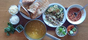 Braised butterbeans with pesto