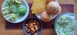 Chipotle prawn rolls