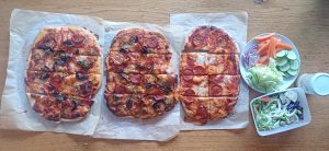 Homemade pepperoni pizza