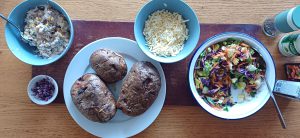 Jacket potato with tuna and salad