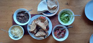 Refried bean quesadillas