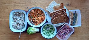 Smoked mackerel pate salads