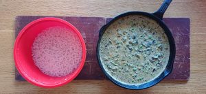 Mushroom spinach and pea stroganoff