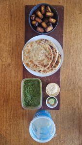 Paneer pea and spinach curry