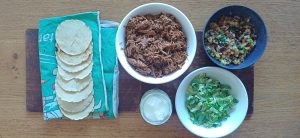 Pulled pork tacos with grilled pineapple salsa