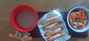 Baked salmon with lemongrass rice