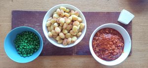 Chorizo and sausage ragu with crispy gnocchi