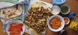 Harveys chicken shawarma and roasted peppers