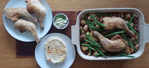 Chicken chorizo and potato bake