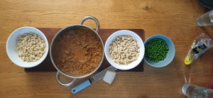 Homemade pasta with pork and mushroom ragu