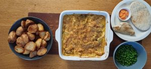 Curried chicken and broccoli bake