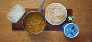 Tomato and spinach dhal