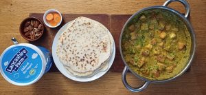 Paneer pea and spinach curry