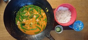 Thai red prawn curry